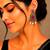 German silver ruby red classic geometric drop earrings