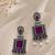 German silver wine geometric drop earrings