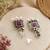 German silver wine geometric drop earrings