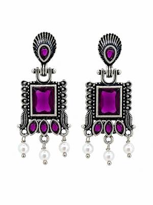 German silver wine geometric drop earrings 4