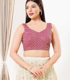 Women's silk padded back open sleeveless saree blouse