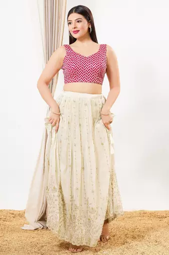 Women's silk padded back open sleeveless saree blouse