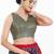 Women's silk padded back open sleeveless saree blouse