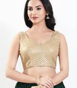 Women's silk padded back open sleeveless saree blouse