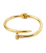 Anti tarnish gold tone nail cuff bracelet