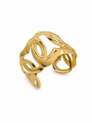 Anti tarnish stainless steel  heart loop cuff kada bracelet 1