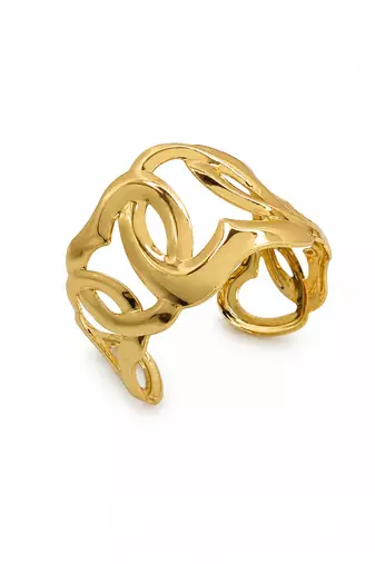 Anti tarnish stainless steel  heart loop cuff kada bracelet