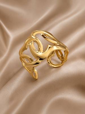 Anti tarnish stainless steel  heart loop cuff kada bracelet 2