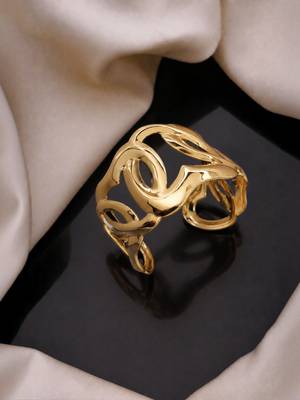 Anti tarnish stainless steel  heart loop cuff kada bracelet 5