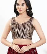 Women's silk padded back open sleeveless saree blouse