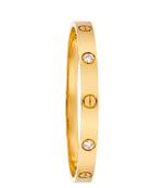 Anti tarnish gold plated classic rivet bangle bracelet