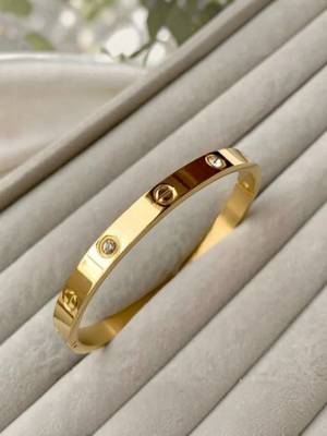 Anti tarnish gold plated classic rivet bangle bracelet 3