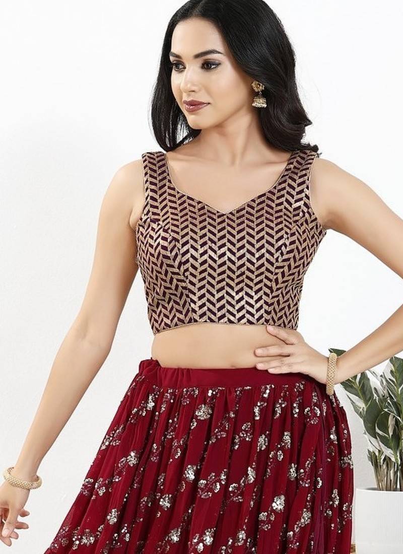 Women's silk padded back open sleeveless saree blouse