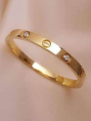 Anti tarnish gold plated classic rivet bangle bracelet 5