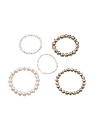 Stainless steel 5pcs stackable stretchable bracelet 1