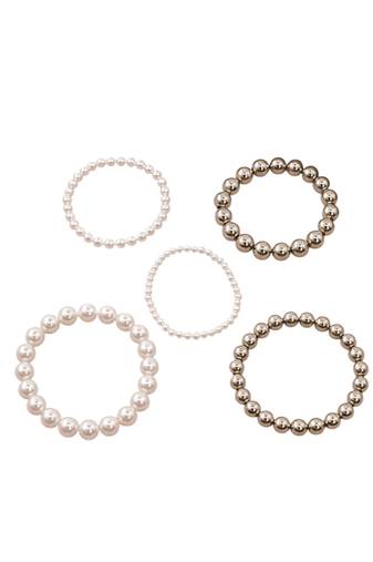 Stainless steel 5pcs stackable stretchable bracelet