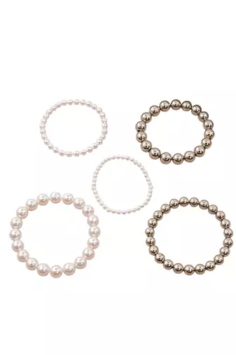 Stainless steel 5pcs stackable stretchable bracelet