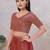 Women's silk padded back open elbow sleeves saree blouse