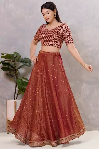 Women's silk padded back open elbow sleeves saree blouse