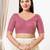Women's silk padded back open elbow sleeves saree blouse