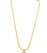 Anti tarnish square cut cz pendant necklace chain