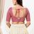 Women's silk padded back open elbow sleeves saree blouse