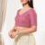 Women's silk padded back open elbow sleeves saree blouse