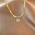 Anti tarnish square cut cz pendant necklace chain