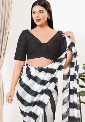 Women's silk padded back open elbow sleeves saree blouse 1