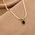 Gold plated anti tarnish black stone pendant necklace chain