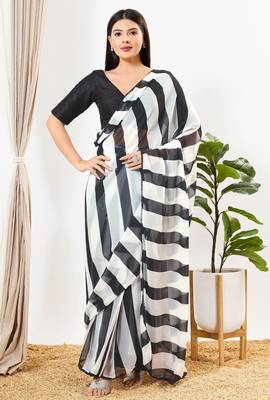 Women's silk padded back open elbow sleeves saree blouse 4