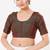 Women's tafeta silk padded front open elbow sleeves saree blouse