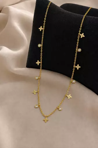 Anti tarnish stainless steel charm necklace chain