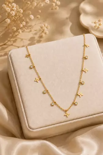 Anti tarnish stainless steel charm necklace chain