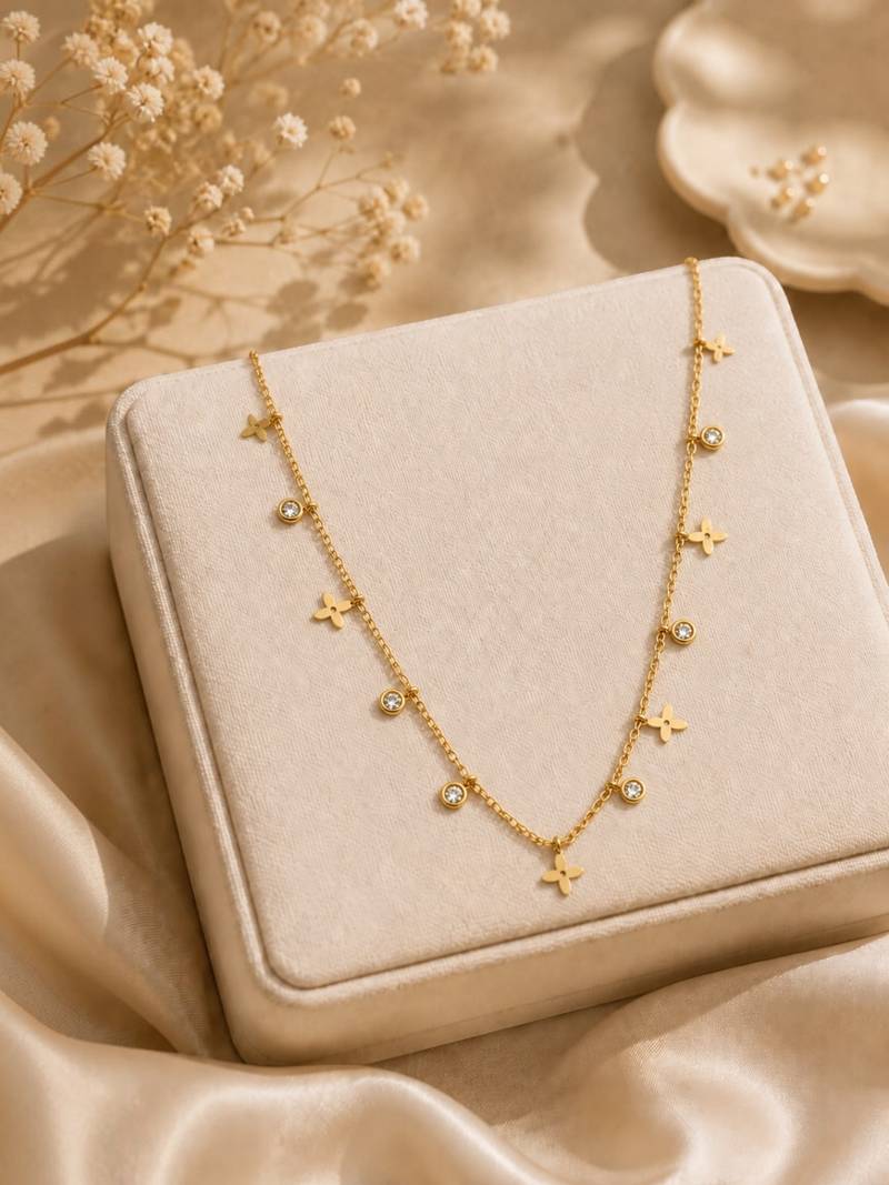 Anti tarnish stainless steel charm necklace chain