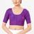 Women's tafeta silk padded front open elbow sleeves saree blouse