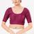 Women's tafeta silk padded front open elbow sleeves saree blouse