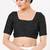 Women's tafeta silk padded front open elbow sleeves saree blouse