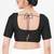 Women's tafeta silk padded front open elbow sleeves saree blouse