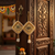 Handmade Shubh Labh Door Hanging with Golden Pink Thread Work Traditional Home Wall Hanging (Pack of 2)