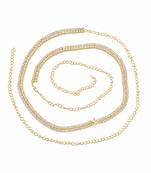 Gold plated cubic zircon double line kamarbandh waist chain
