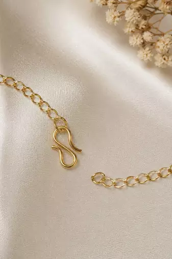 Gold plated cubic zircon double line kamarbandh waist chain