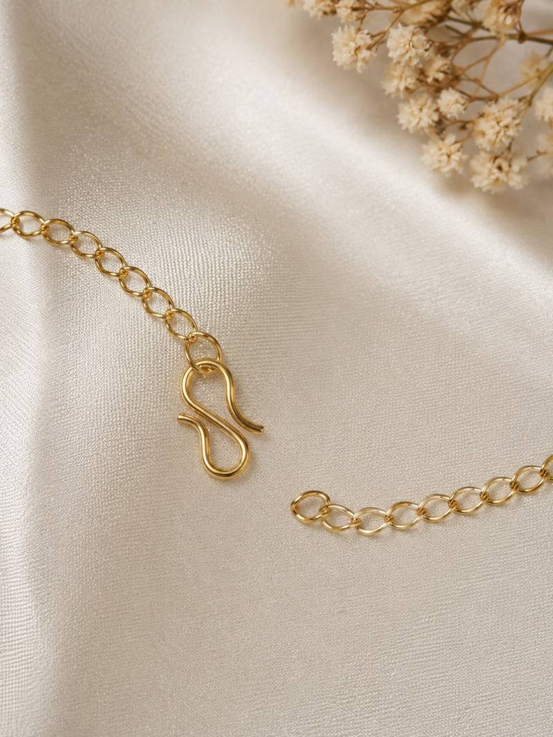Gold plated cubic zircon double line kamarbandh waist chain