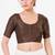 Women's tafeta silk padded front open elbow sleeves saree blouse