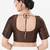 Women's tafeta silk padded front open elbow sleeves saree blouse