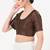 Women's tafeta silk padded front open elbow sleeves saree blouse