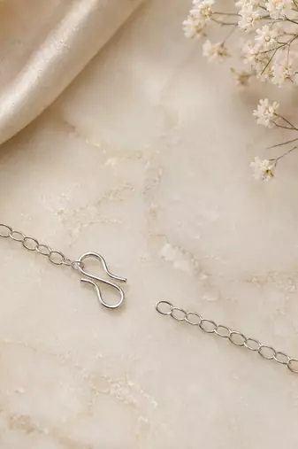 Silver plated baguette cz kamarbandh waist chain