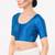 Women's tafeta silk padded front open elbow sleeves saree blouse