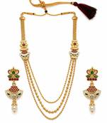 Gold plated layered meenakari necklace set
