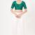 Women's tafeta silk padded front open elbow sleeves saree blouse